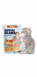 ANIMAL ISLAND Everyday Kitten Turkey with veal in broth - mokré krmivo pro kočky - 85g