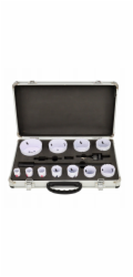 AWTools Sada bimetalových děrových pil AWTOOLS 19-76 mm, 15dílná, v černém kovovém pouzdře