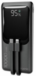 Gembird PB10-PD20-LCD-01 Rychlonabíjecí powerbanka s integrovanými kabely, 20W, 10000 mAh, černá