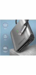 AXAGON CRE-S3C, USB-C 3.2 Gen 1 - SUPERSPEED čtečka karet, 3-slot & lun SD/microSD/CF, podpora UHS-II