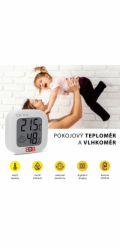 Pokojový teploměr a vlhkoměr, bílý  CN-TH2