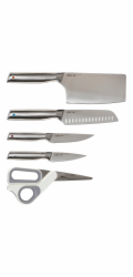 Joseph Joseph Elevate Fusion 5pc  Knife&amp;Sciss.Set w.Beechwood Blk.