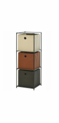 Úložný regál 3 patra s boxy textilní 102 cm KO-C80653210