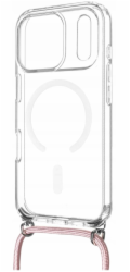 Pouzdro FIXED MagPure Neck s růžovou šňůrkou na krk pro Apple iPhone 17 Pro
