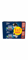 PURINA Felix Fantastic Selection of flavors in jelly Box - mokré krmivo pro kočky - 44x85g + 44x85g GRATIS