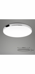 Stropní LED svítidlo Brilo Malbona O 35,5 cm bílé-chromové