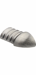Rohový čtvrtkruhový koncový profil, kartáčovaná nerezová ocel, 10 mm (2 ks)