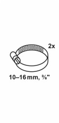 Hadicová spona Kirchhoff, šířka 9 mm, rozsah sevření 10 mm - 16 mm, pozinkovaná, 2 kusy