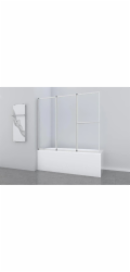 Skládací vanová zástěna Aurlane Silver Comfort 166,4 cm x 140 cm, chrom, 3dílná
