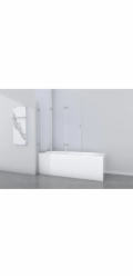 Skládací zástěna k vaně Aurlane Silver Elegance 120 cm x 140 cm, chrom, 3dílná