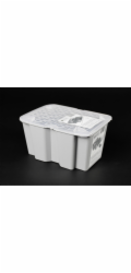 Eurobox-System Vkládací krabice systému Eurobox 1/8 s otočnou stohovací funkcí, šedá