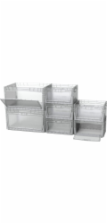 Eurobox-System Systémová krabice Eurobox s klopou, boční strana 40 x 30 x 22 cm, průhledná