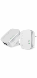 STRONG sada 2 adaptérů Powerline WI-FI 600 DUO MINI/ Powerline 600 Mbit/s/ Wi-Fi 300 Mbit/s/ 2x LAN/ bílý