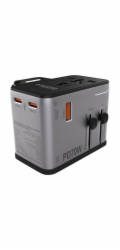 PATONA cestovní adaptér 3x USB-C, 1x USB, vyměnitelné zástrčky EU/UK/US: Typ C, G, A/B, Power delivery 70W