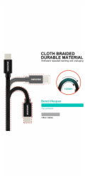 Swissten Datový Kabel Textile USB-C / USB-C 0,2m Černý