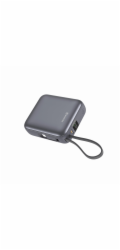 Swissten Power Bank Space 10000 mAh, 35W S Integrovaným Kabelem USB-C Stříbrná