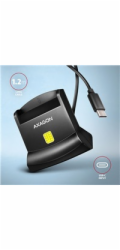 AXAGON CRE-SM4NC, USB-C čtečka kontaktních karet Smart Card (eObčanka), stojánková, kabel 1.2 m