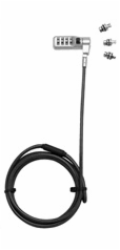 DICOTA Universal Security Cable Lock,3 Exchangeable heads fits all slots, combination