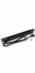 TRITON 19" rozvodný panel 8x230V DIN - 2m, černý