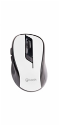 C-TECH myš WLM-02, černo-bílá, bezdrátová, 1600DPI, 6 tlačítek, USB nano receiver