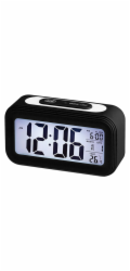 Hodiny Trevi, SLD 3068S/BK, digitální, hodiny, LCD displej, snooze, světelný senzor, 2 x AAA, barva černá
