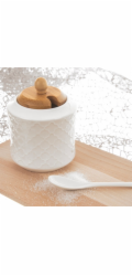 Cukřenka se lžičkou WHITELINE porcelán/bambus