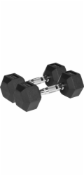 REBEL ACTIVE Litinové činky s pogumovaným povrchem 2x5 kg