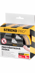 Páska Strend Pro, 50 mm, L-5 m, lepicí, protiskluzová, extra odolná, černo/žlutá