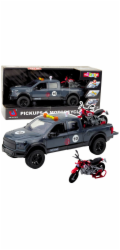 LeanToys Pickup s motorovými světly zní šedě 1:12