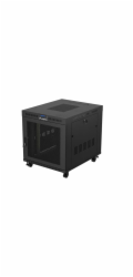 Stojací RACK instalační skříň 19 15U 800X1000 černá LCD perforovaná dvířka (FLAT PACK)