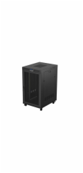19" VOLNĚ STOJÍCÍ RACKOVÁ SKŘÍŇ 27U 800X1000 ČERNÝ LCD S PERFOROVANÝMI DVEŘMI LANBERG (FLAT PACK) V2
