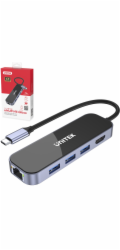 UNITEK HUB USB-C 3.1,RJ-45,3XUSB-A,HDMI,4K,PD100W