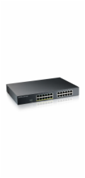 Zyxel GS1915-24EP, 24-port GbE, 12 port PoE, 130 Watt 802.3at, rackmount, fanless, Smart hybrid mode Switch, standalone