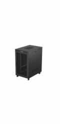 19" VOLNĚ STOJÍCÍ RACKOVÁ SKŘÍŇ 27U/800X1200 (FLAT PACK) S DVÍŘKY SE SÍŤKOU LCD ČERNÁ LANBERG