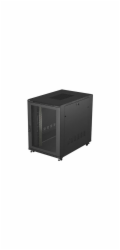Volně stojící skříňka 19 palců 22U 800x1000 skleněné dveře LCD (ploché balení) V2 černá