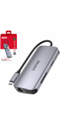 UNITEK ACTIVE HUB USB-C 2X HDMI 4K, RJ45, PD 100W
