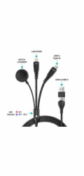 CONNECT IT Nabíjecí kabel Wirez 6v1, USB-C/USB, Lightning, Bezdrátová nabíječka na hodinky, 1.25m, černá