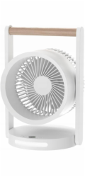 LTC STOLNÍ VENTILÁTOR S DŘEVĚNOU RUKOJEŤÍ, REGULACE RYCHLOSTI, S NOČNÍ LAMPOU, DISPLEJEM, INDIKÁTOREM NABÍJENÍ, NABÍJENÍM PŘES USB-C, 10 W, 3600 mAh, 6,4