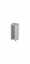 Lanberg 19" 32U 600x600 šedá stojící racková skříň s perforovanými dvířky a LCD (ploché balení)
