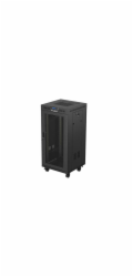 19" VOLNĚ STOJÍCÍ RACKOVÁ SKŘÍŇ 24U 600X600 ČERNÁ S PERFOROVANÝMI DVEŘMI LANBERG (FLAT PACK) V2