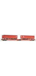 Roco Dvojitý kloubový vagón T3000e se dvěma návěsy DB Cargo - 6600168