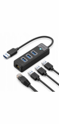 Orico PW3UR25-U3 USB HUB 4portový 3x USB-A 3.0 1x RJ45 2,5G Ethernet 0,5 m - černý (6941788856288)