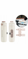 RockBros Termoláhev S550H-1 700 ml s magnetickým držákem a montážním popruhem - béžová (5907769390555)