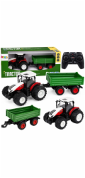 LeanToys Dálkově ovládaný zemědělský traktor s korbou, světly a zvukem, 1:24 (29732)