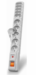Acar S10 1.5m kabel, 5+5 zásuvek, přepěťová ochrana, bílá