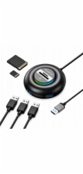 Orico YXR4 RGB USB HUB 4portový USB-A 3.0 s čtečkou SD a microSD karet 1,8 m - černý (6941788806078)