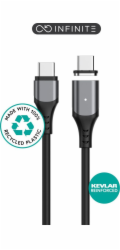 eStuff Kabel USB-C - USB-C, 2 m, černý (INFINITE magnetický USB-C - C)