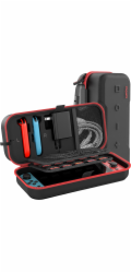Strado Cestovní pouzdro pro Nintendo Switch 1, ochranné pouzdro se stojánkem, přístup k portům a tlačítkům, červené