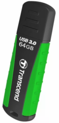 Transcend 64GB JetFlash 810, USB 3.1 (Gen 1) flash disk, černo/zelený, odolá nárazu, tlaku, prachu i vodě