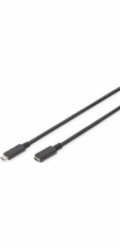 Digitus Prodlužovací kabel USB typu C, typ C samec/ samice , 0,7 m, Gen2, 5A, 10 GB, verze 3.1, CE, bl